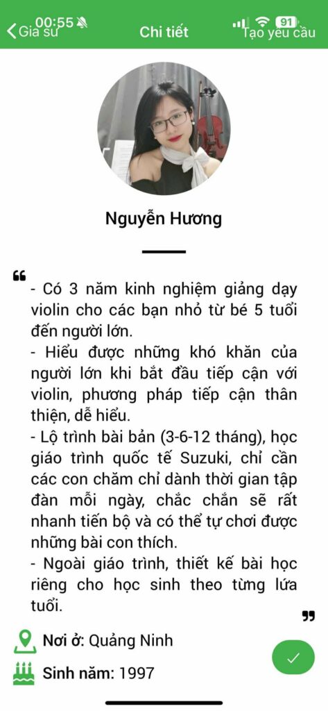 Gia sư dạy Violin 1